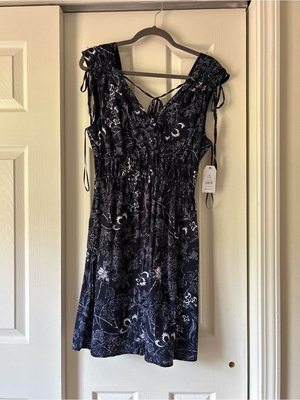 Time and Tru Navy Blue Floral Mini Dress